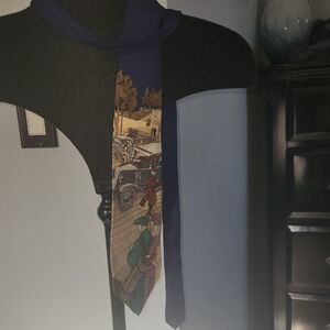 Vintage Polo Ralph Lauren 100% Silk Flapper/golf/ 20s,30s Style. Blue.